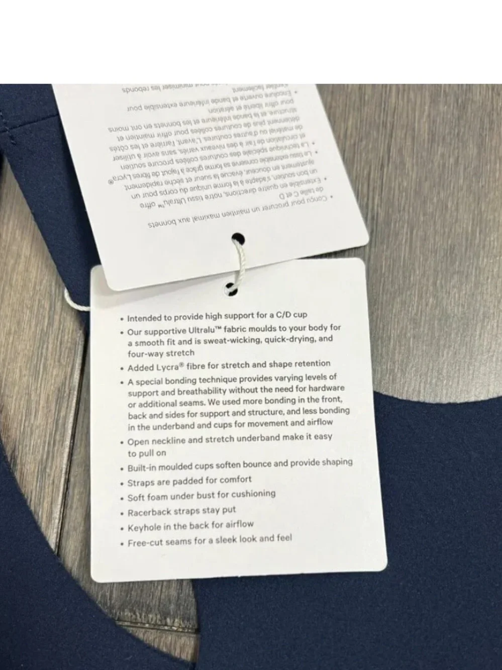 Lululemon NWT Go Further Bra with Support Code Technology True Navy
